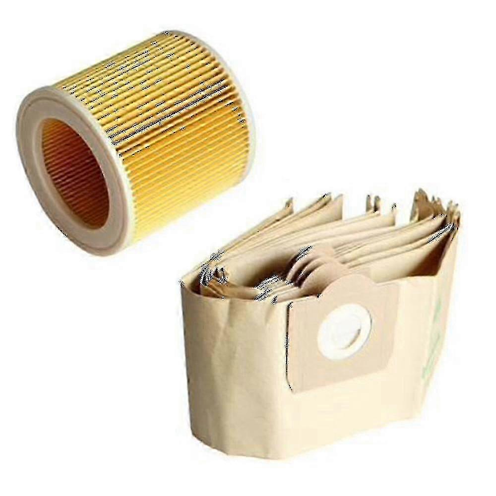 5x D Bag 1x Filter For Karcher Wd3 Vacuum