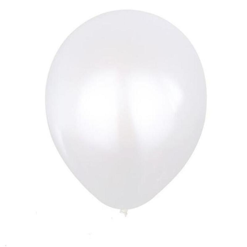 50 Small Metallic White Balloons