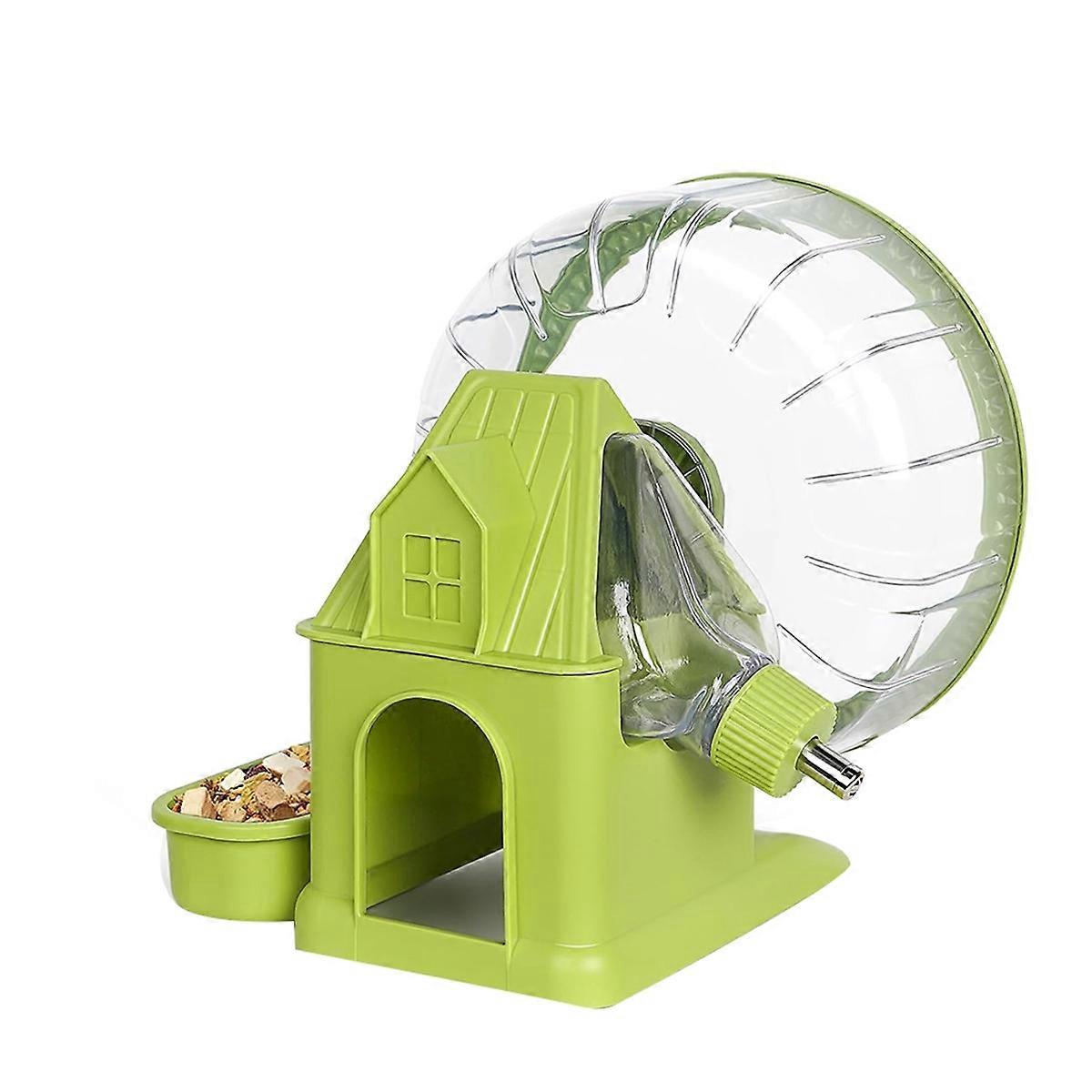 Roue d'exercice silencieuse 4 en 1 pour hamster, multifonctionnelle, verte