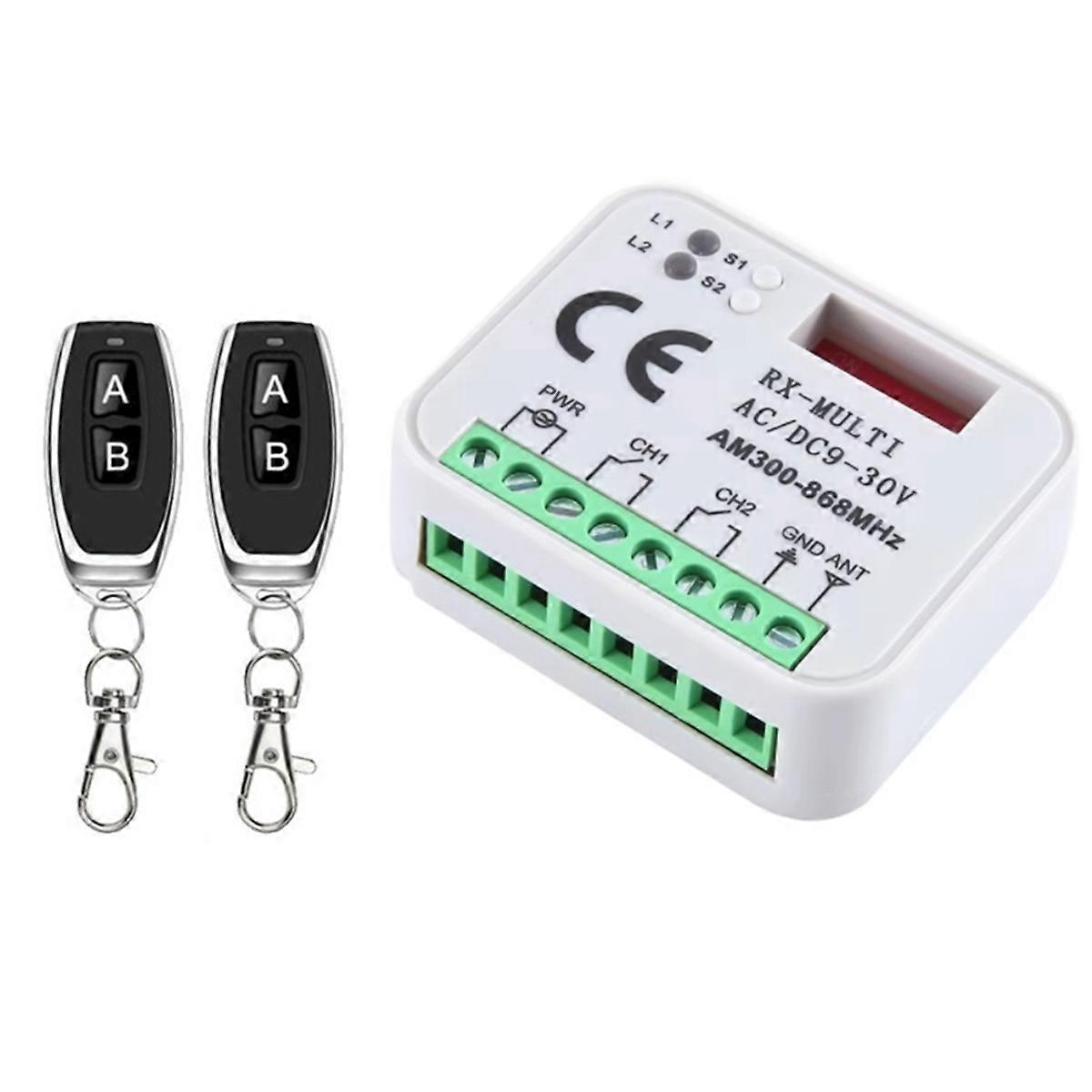 Universal Garage Door Opener Switch with 2 Remote Control RX