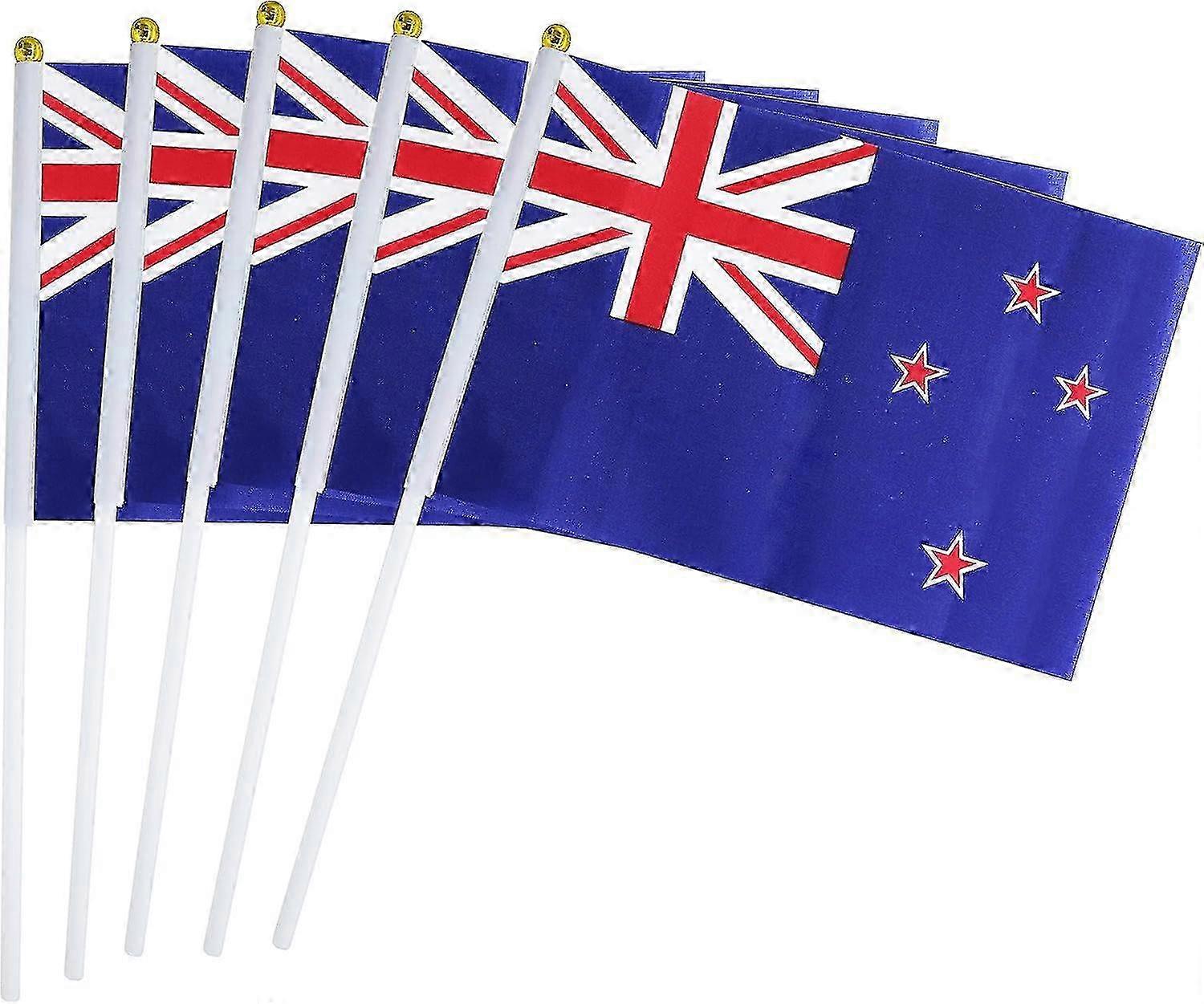 Hand held flag for New Zealand - 50 pack mini round top country flags