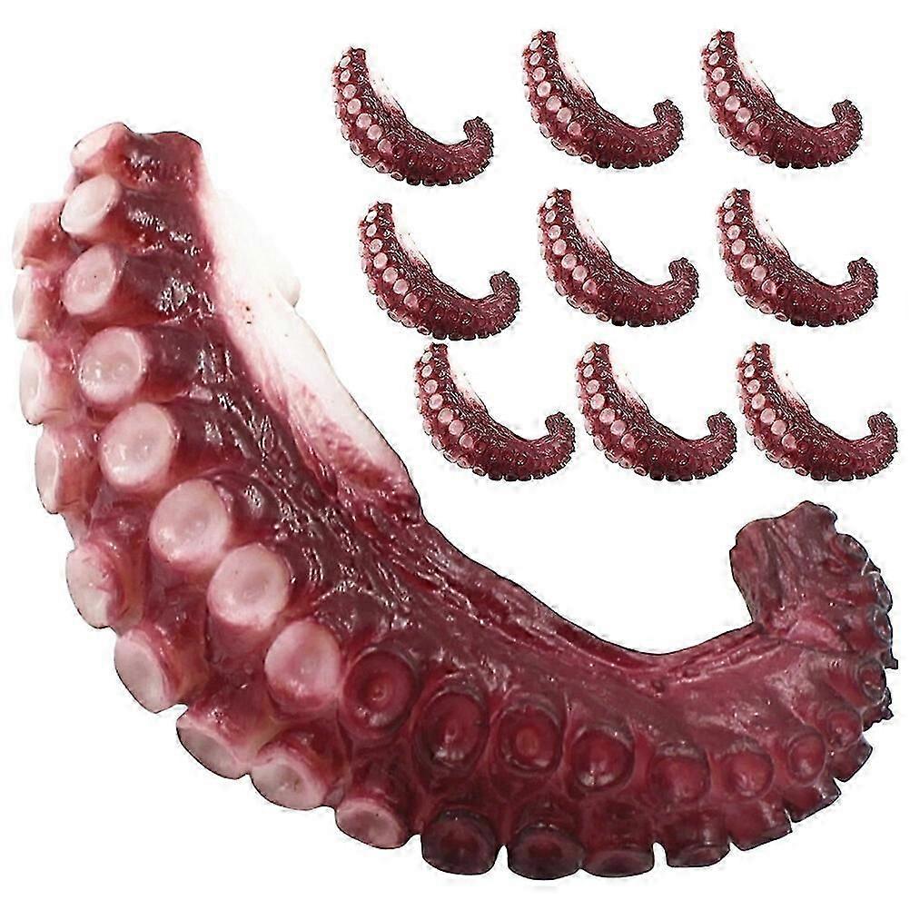 10pcs Artificial Octopus Sample Fake Sea Food Simulation Realistic Octopus Tentacle Model