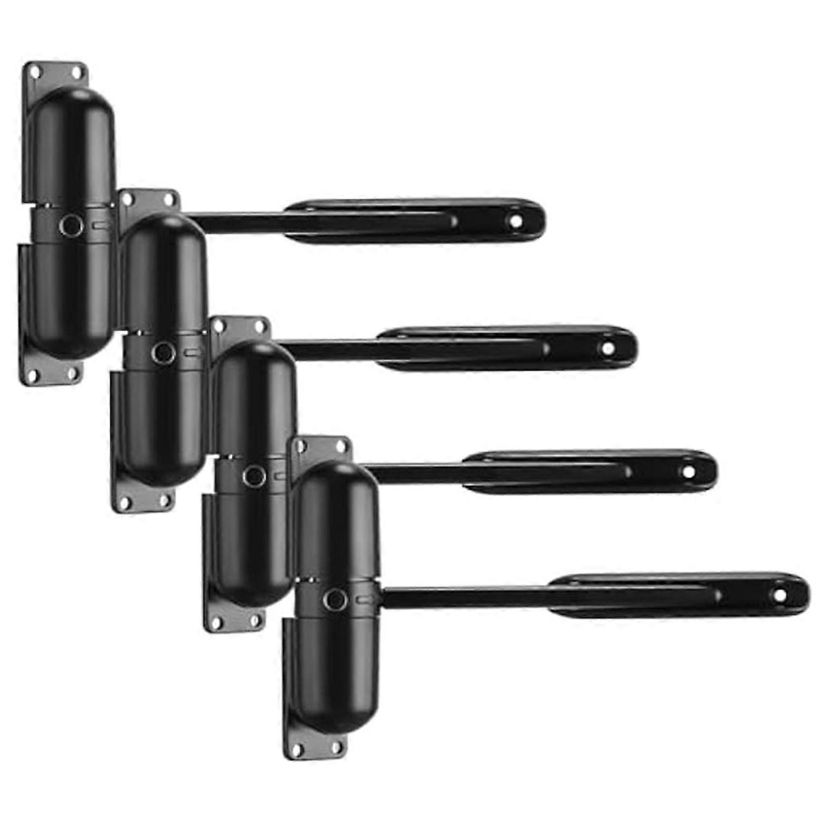 4Pcs Auto Door Closer, Spring Door Closer, for Garage Safety-Black