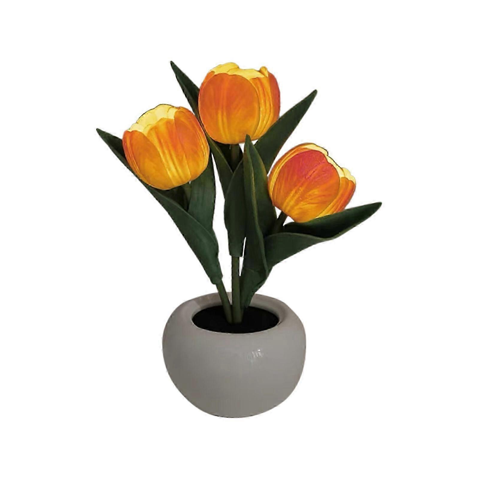 2023 ، رومانسية بقيادة توليب ليلة ضوء محاكاة زهرة مصباح طاولة مصباح الجو ديكور المنزل