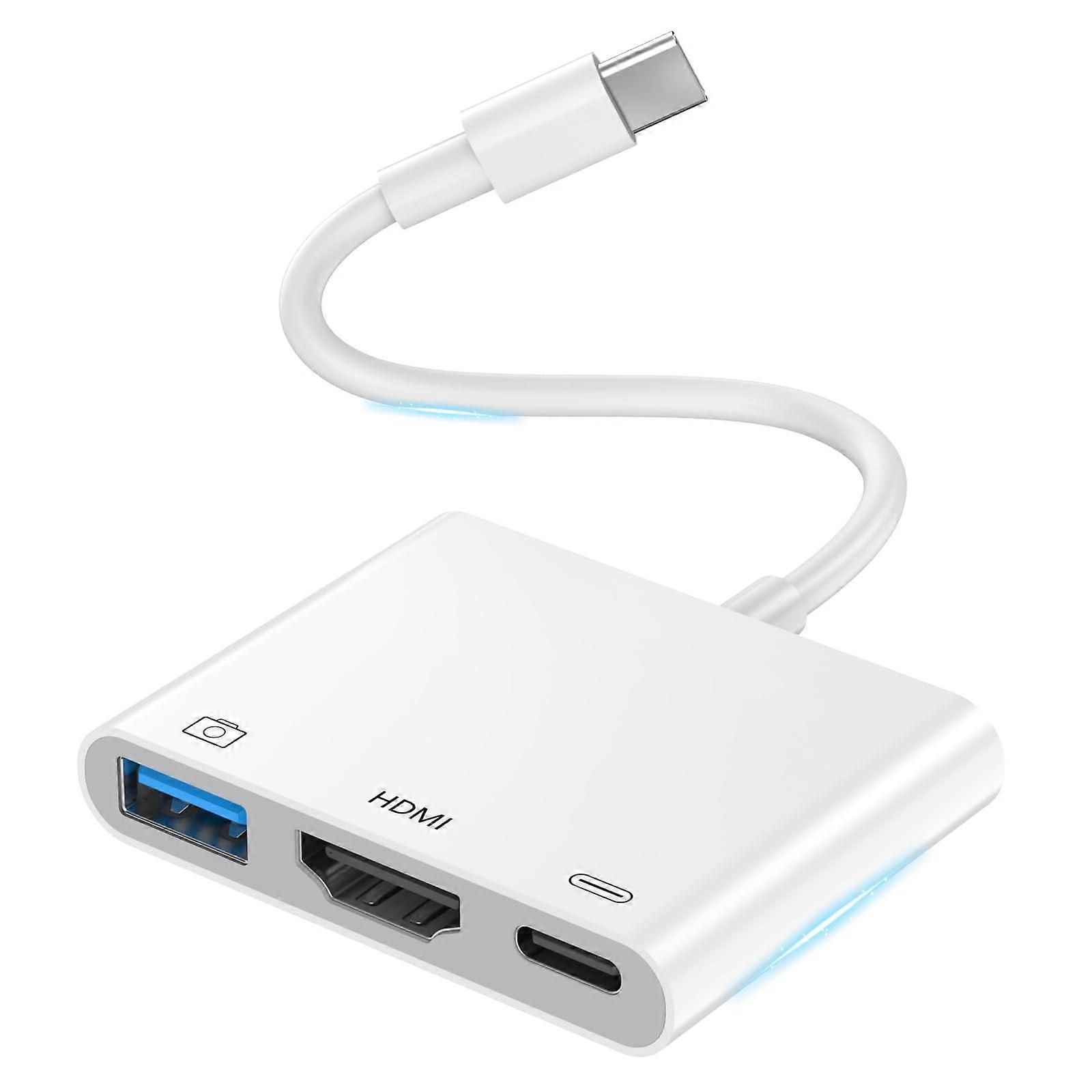 USB C to HDMI Adapter 4K Type C to HDMI with PD 100W & USB 3.0 OTG Multiport Digital AV Converter for MacBook