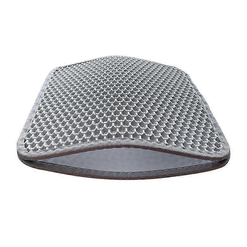 Double-layer filter cat litter mat EVA, waterproof and urine-proof mat, cat litter splash-proof mat 1 pack (gray, 40*60cm)