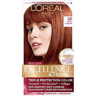 L'oreal Paris Excellence Creme Permanente Haarfarbe mit dreifachem Schutz, 6r Heller Kastanienbraun, 1 Packung