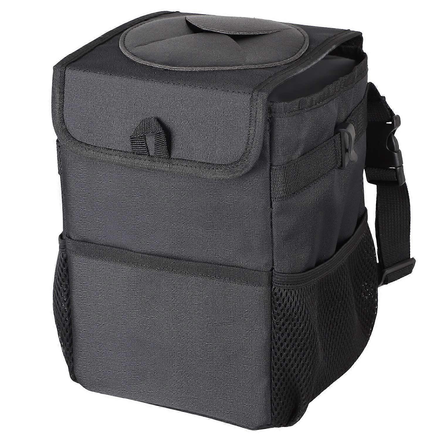 Car Trash Can - Trash Bag with Cover Waterproof Leakproof No Odor Foldable Portable Trash Can with Storage Bag Headrest Hook for Console/Headrest/Door