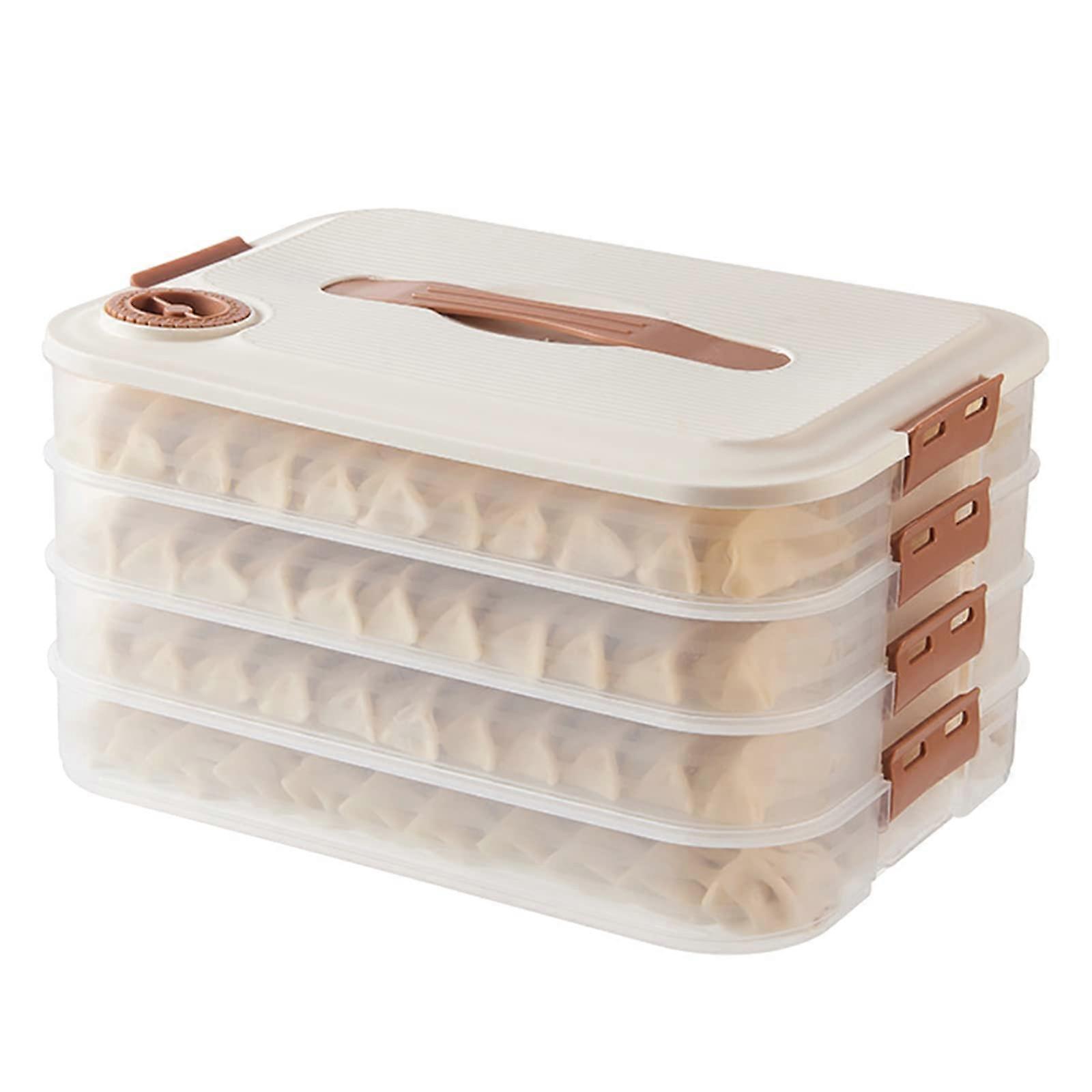 Multi-layer Dumpling Storage Box With Lid Sealing 4-Tier Kitchen Vegetable Dumpling Box