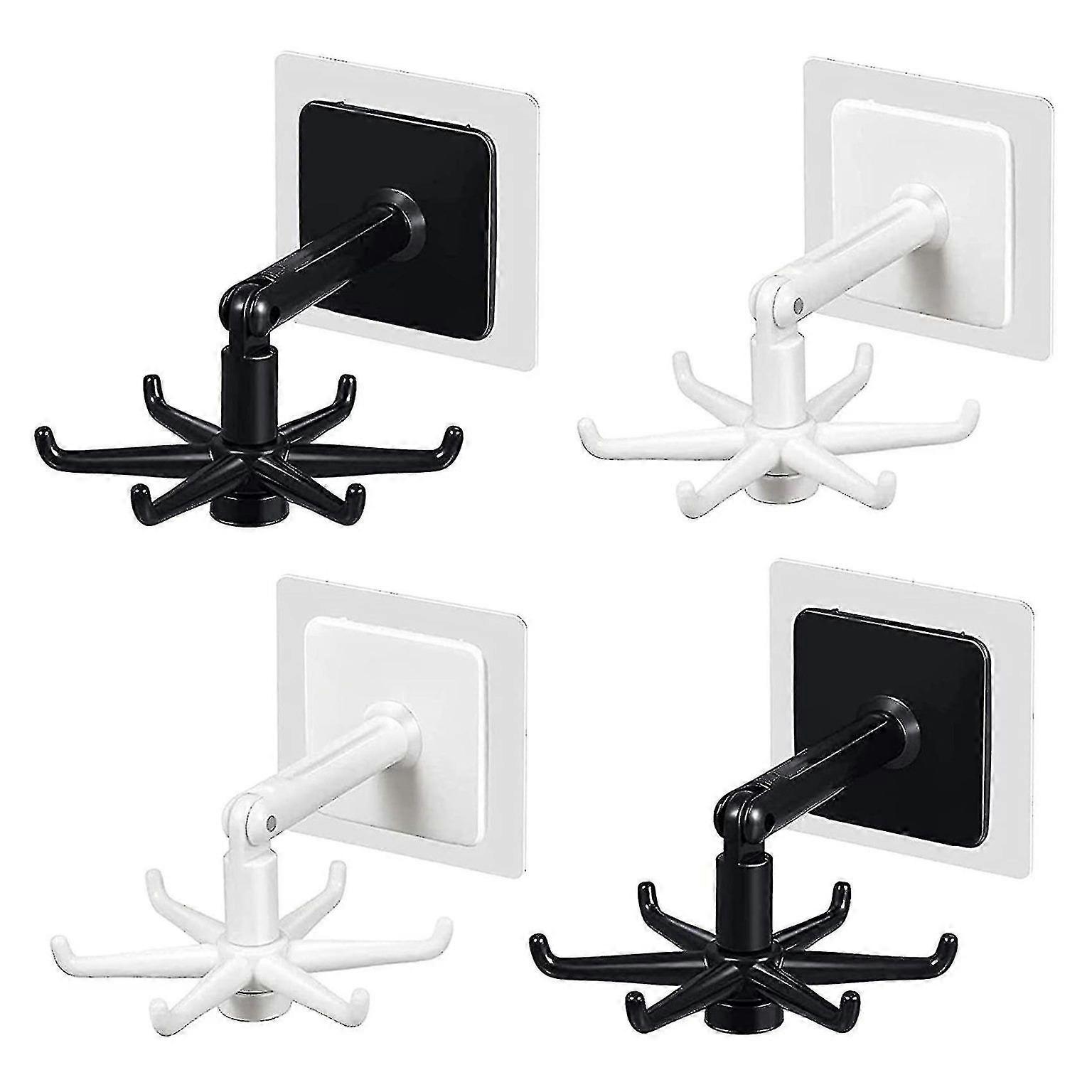 360 Rotating Self-Adhesive Kitchen Wall Hooks - Durable ABS Storage Solution for Organized Spaces