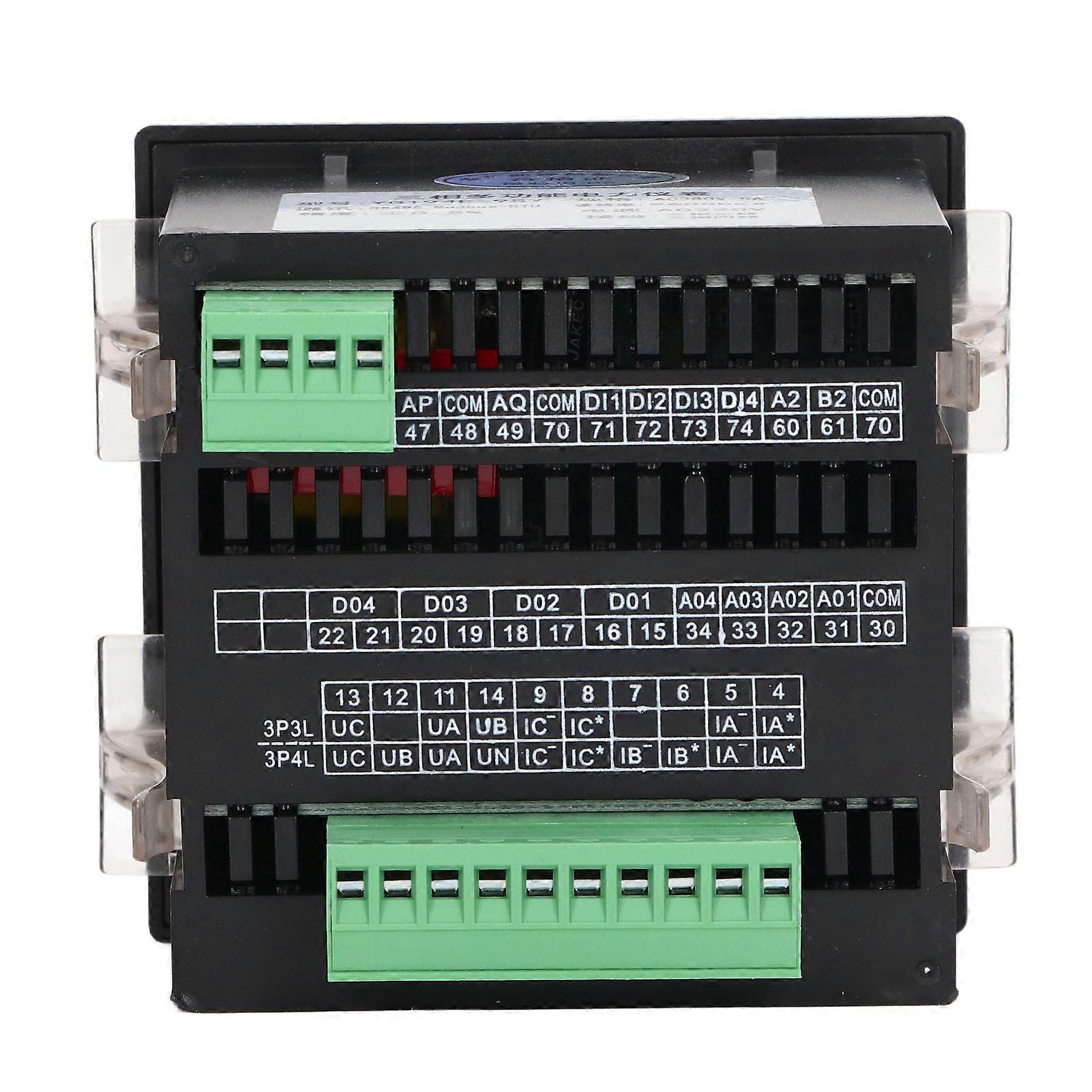 Black LCD three-phase electric energy meter, multifunctional flame-retardant housing, AC220V energy meter