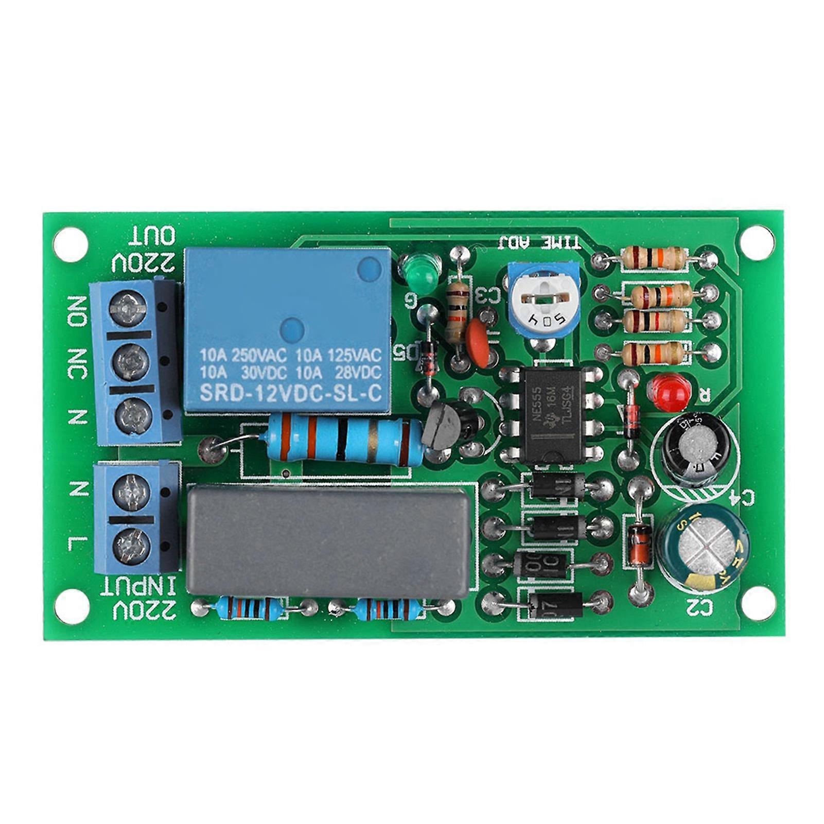 220V Relay Board Timer Delay Switch Module with Input Output Control for Adjustable Delay Off Applications