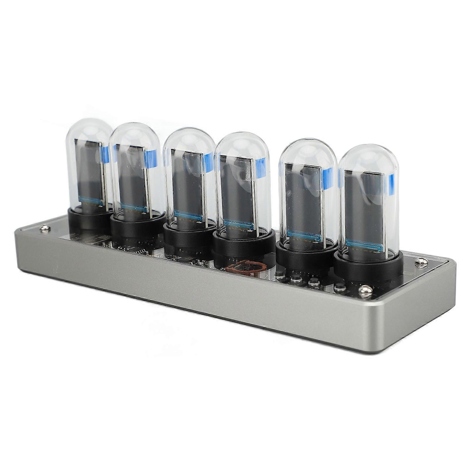 닉시 튜브 시계 6자리 IPS LCD 화면 RGB 백라이트 혁신적인 디지털 데스크 튜브 시계 AU 플러그 100‑240V