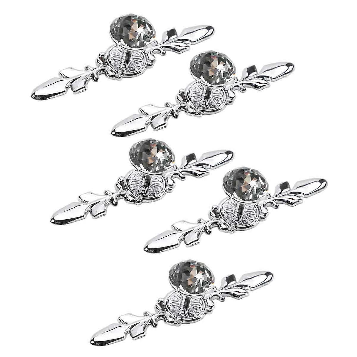 Drawer vanity handle Pull handle - crystal glass with diamond trim handle with plate