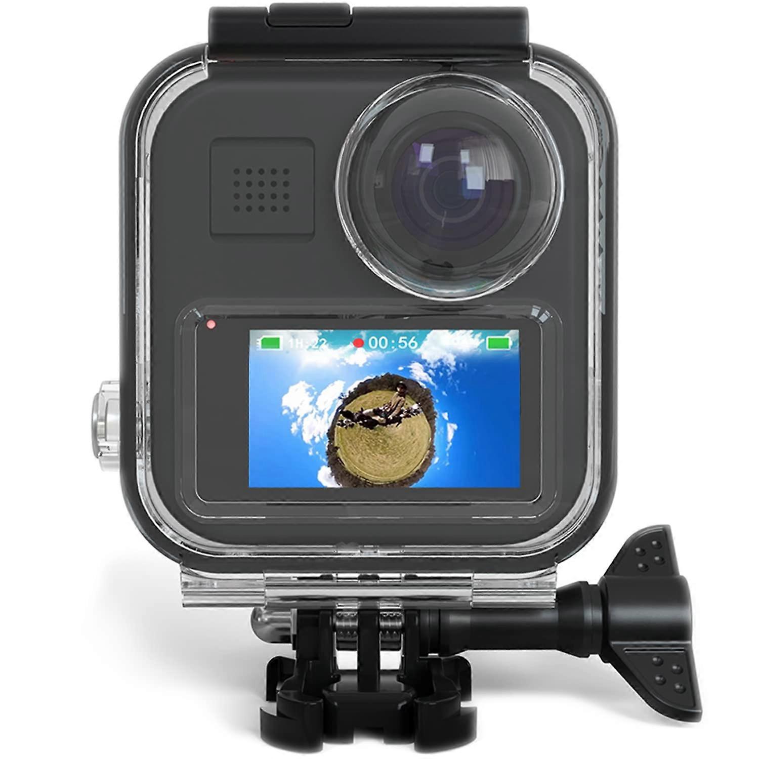 Case for Go Pro Max Action Camera, Underwater Diving Protective Shell 45M with Touchscreen Bracket Accessories