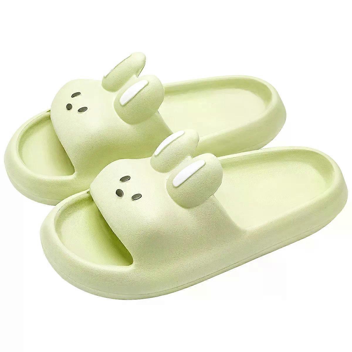 Cartoon Rabbit Slippers Men Couples House Slides Shower Beach Sandals Soft EVA Thick Sole Cute Bathroom Non Slip Shoes