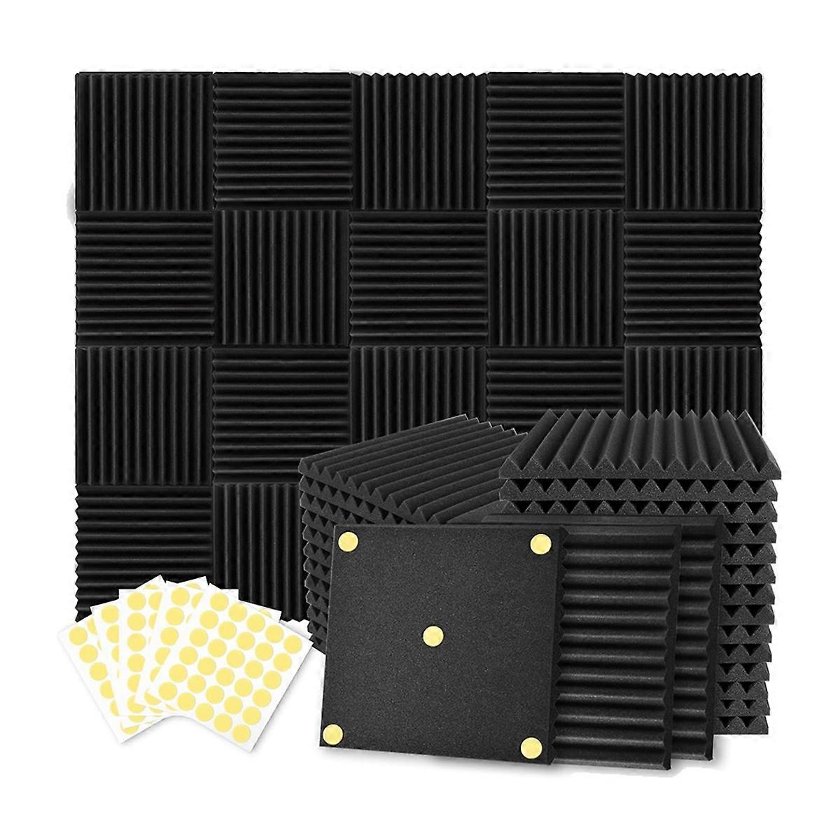52 Pack Acoustic Foam Panels 1 X 12 X 12 inch for Home