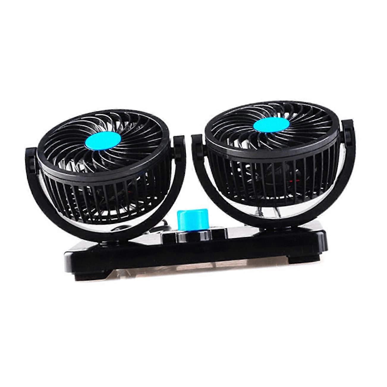 Low Power Consumption Car Fan Mini Double Head Cooling Fan 12V Compatible with All Vehicle Models