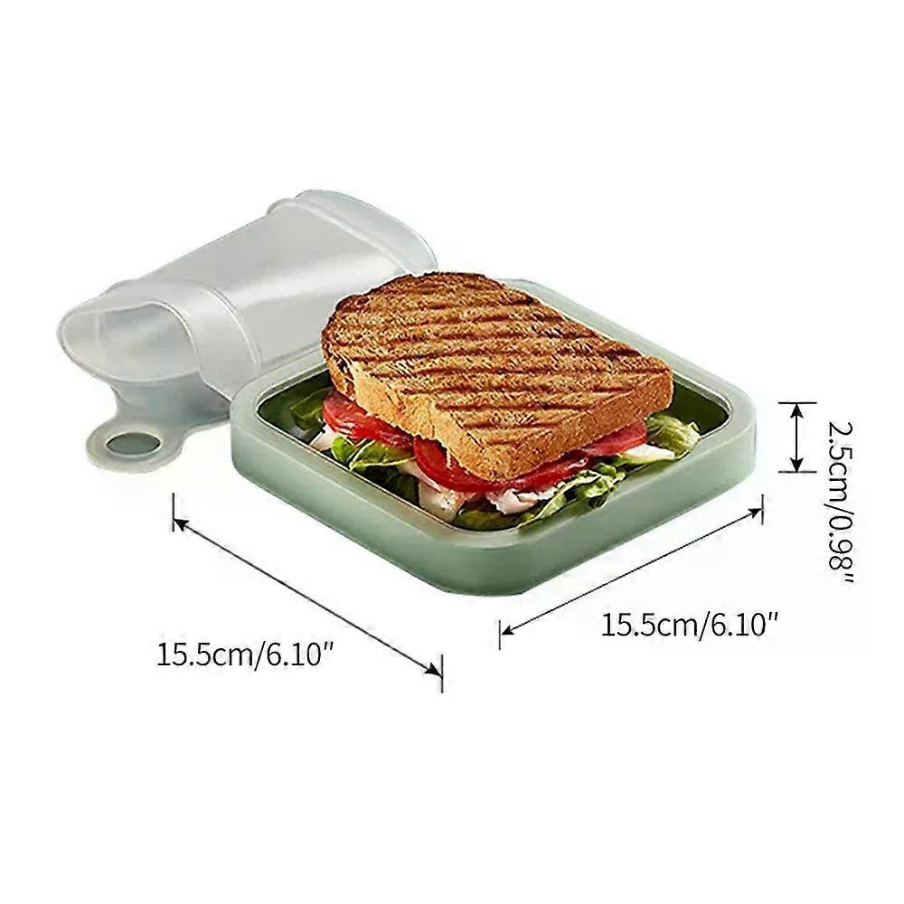 Reusable Silicone Sandwich Box Portable Sandwich Toast Bento Box Eco-Friendly Lunch Food Container Microwavable Dinnerware