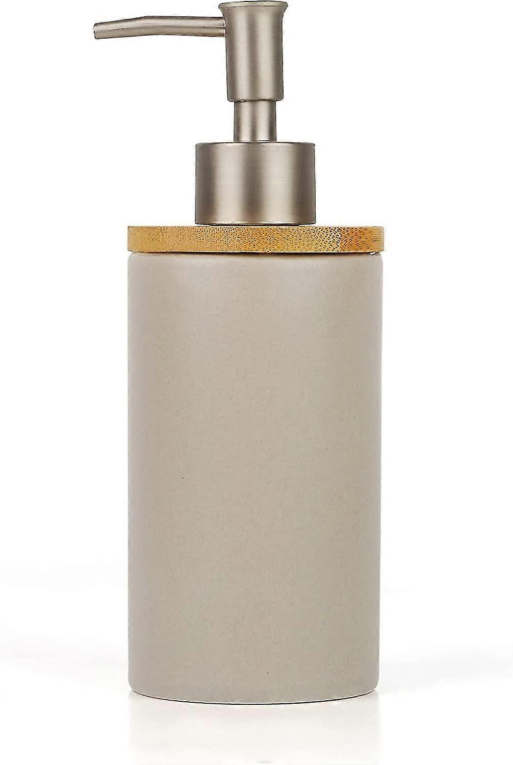 Ceramic Hand Soap Dispenser, For Kitchen And Bathroom (grey)