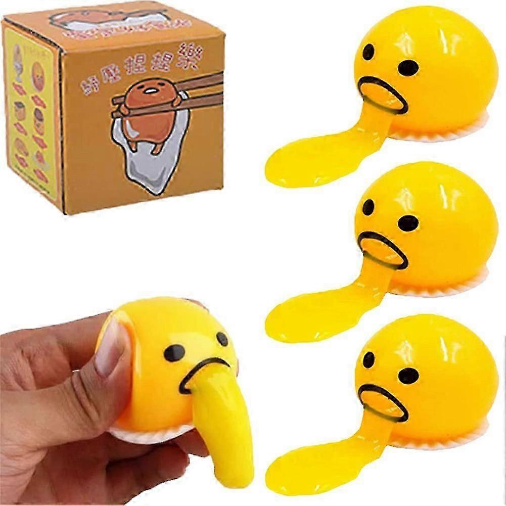 6pcs New Funny Egg Yolk Squishy Toys Squeeze Ball Vomit Custard Bun Creative Stress Relief Sticky Toys For Children