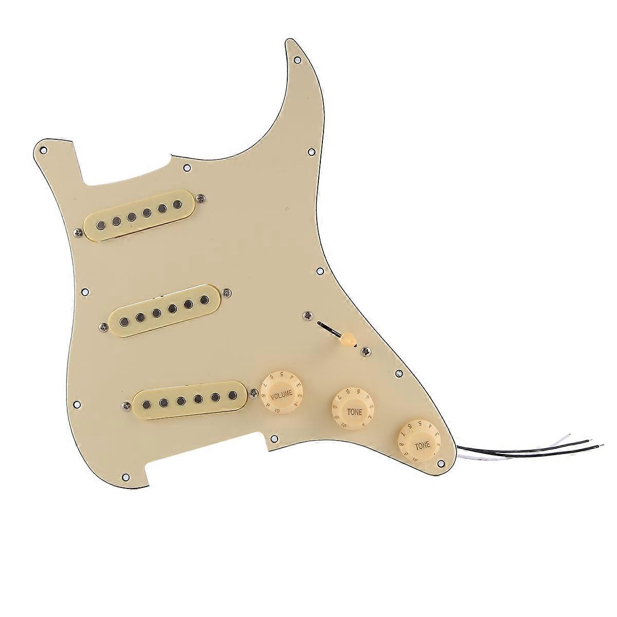Electric Guitar Pickguard Pickups Loaded Prewired Scratch Plate Assembly SSS Yellow