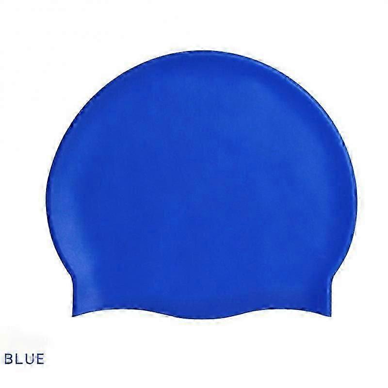 Swimming Cap Silicone Waterproof Solid Color Head Guards Ears Waterproof  Pool Hat