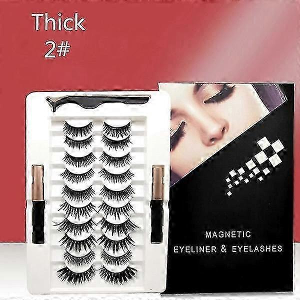 10 pairs of magnetic eyelashes Eyeliner Liquid & Tweezers Set