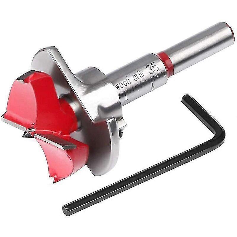 Recessed Woodworking Router Bit, 35mm Wood Drill Bit Adjustable Positioning, Cemented Carbide Hole Saw With Depth Stop (depth Range 10~40mm)