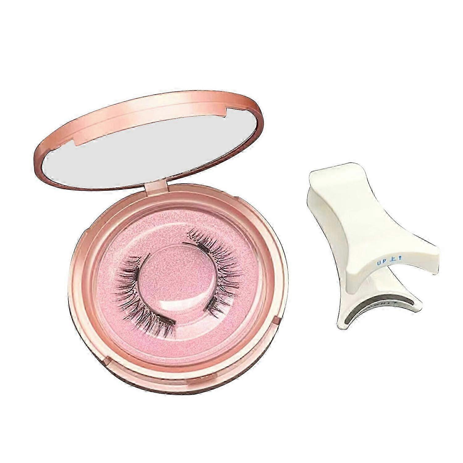 1 Set Magnetic False Eyelashes with Lash Applicator Tool Natural Look Wispy Curly Fluffy Fake Lashes