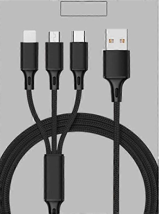 Multi Charging Cable 3-1 Multiple Devices Universal  Adapter Compatible With Cell Phone Tablets Usb,8Pin,Micro Usb,Type-C ,47 In(Black)