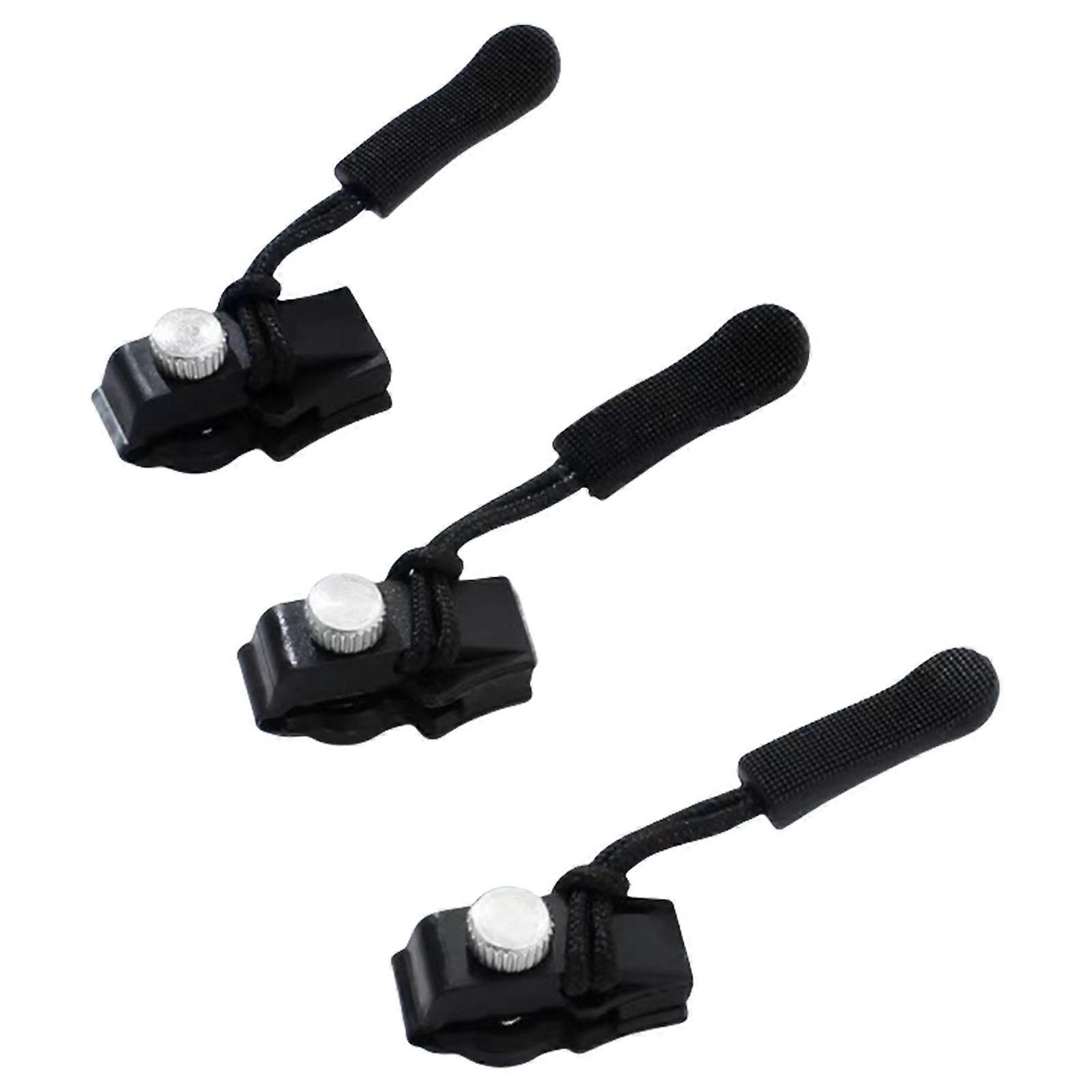 3 Pcs Zippers Repair Kits Easy to Install Zippers Pullers Three Size Removable Zips Replacement Set for Jeans Backpacks