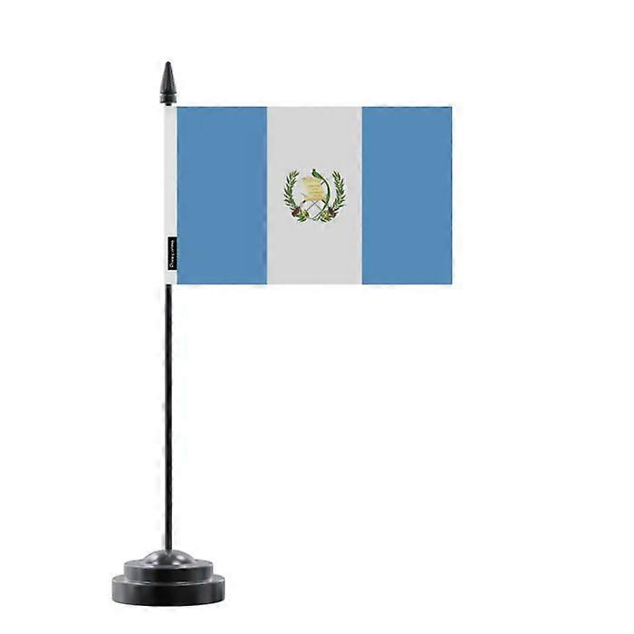 Table Flag - Guatemala - 14 x 21 cm - Polyester - Plastic Pole - Double-Sided Print