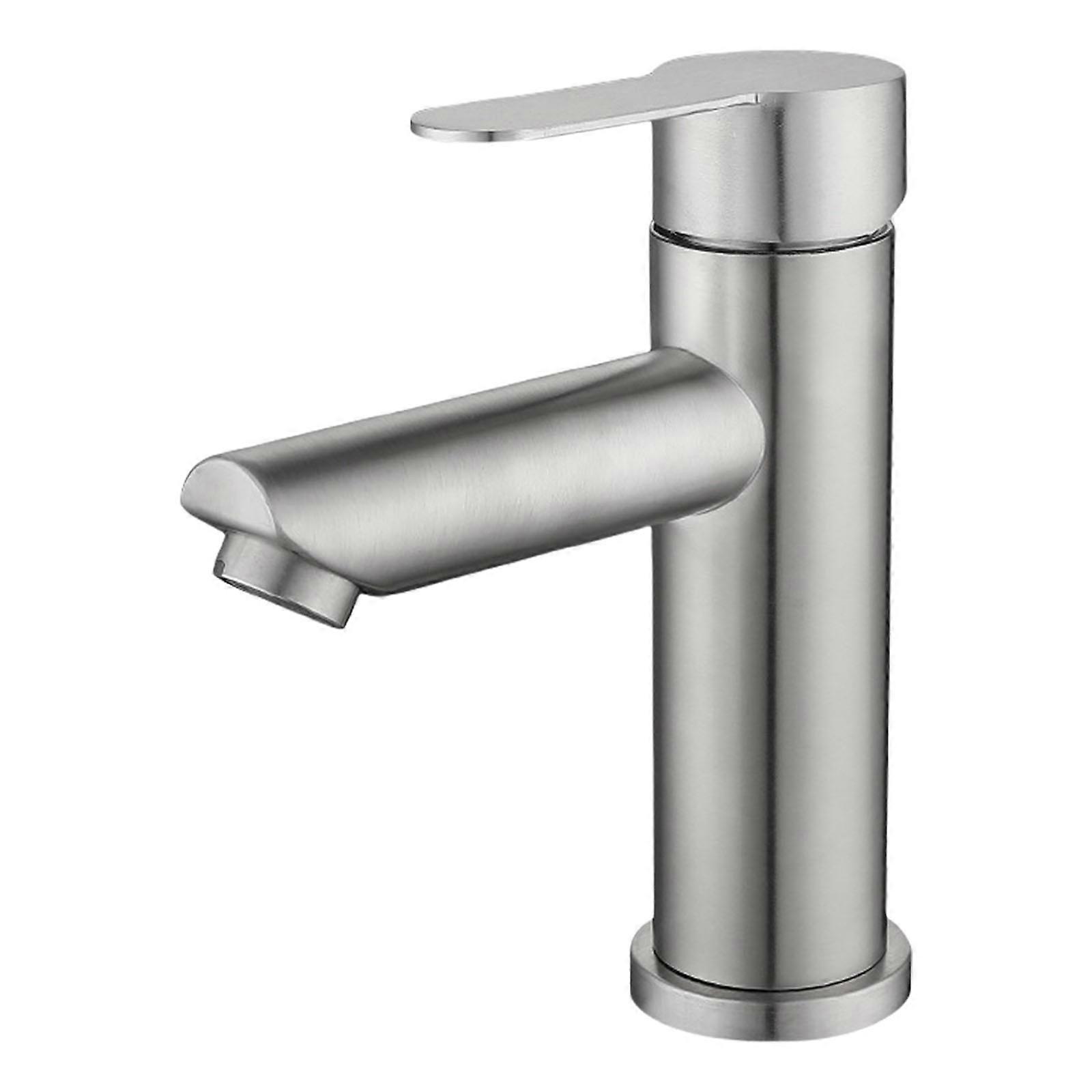 Sturdy Bathroom Faucet Single Bathroom Accessory for Smooth Hot and Cold Water Flows with Stable Easy Installation Brushed