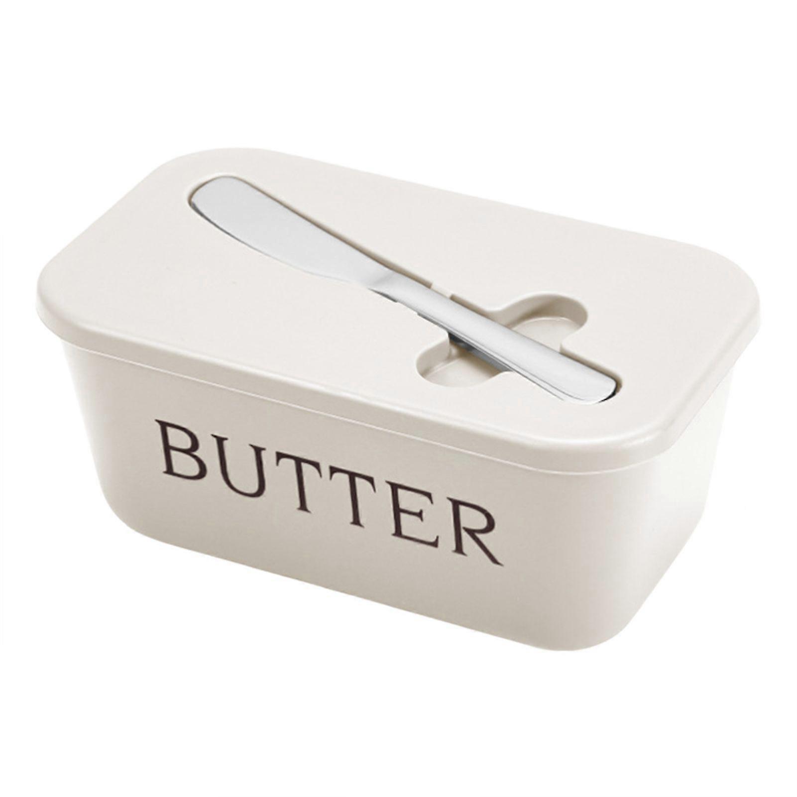 Butters Dish with Knives Airtight Butters/Cheese Box with Lids for Countertop Fridges Dishwasher Safe