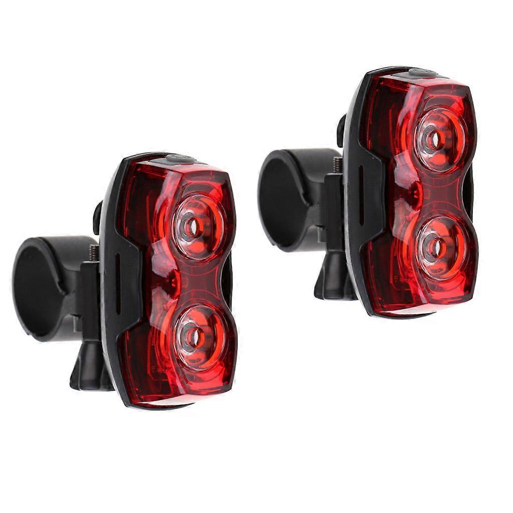 2Pcs LED Waterproof bicycle Bicycle Rear Warning Light Lamp 3 Modes with Mount