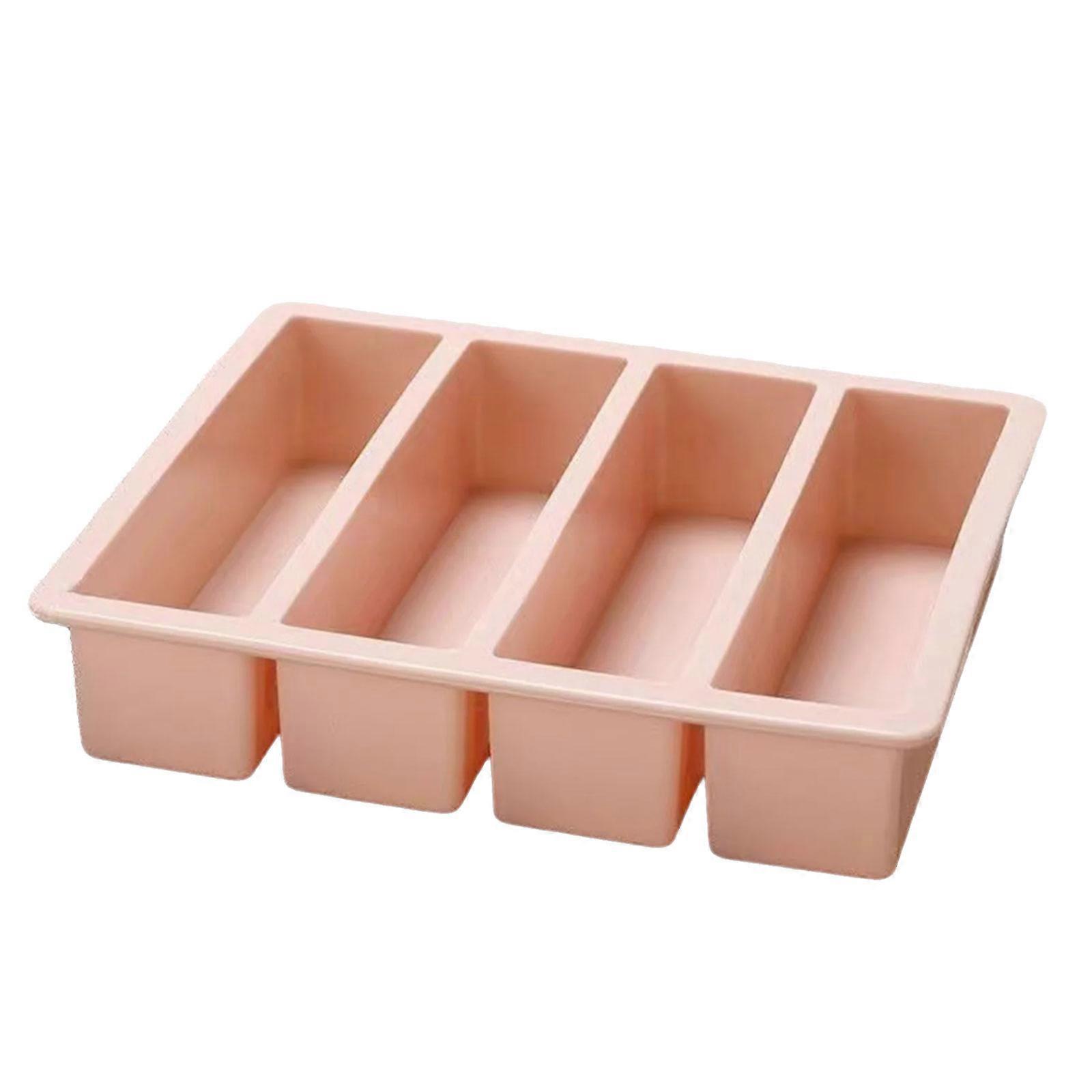 Extra Large Square Ice Cubes Tray Silicone Molds Durable Safe Easy to Use Bar Style Ice Maker Ice Cubes Tray Pink