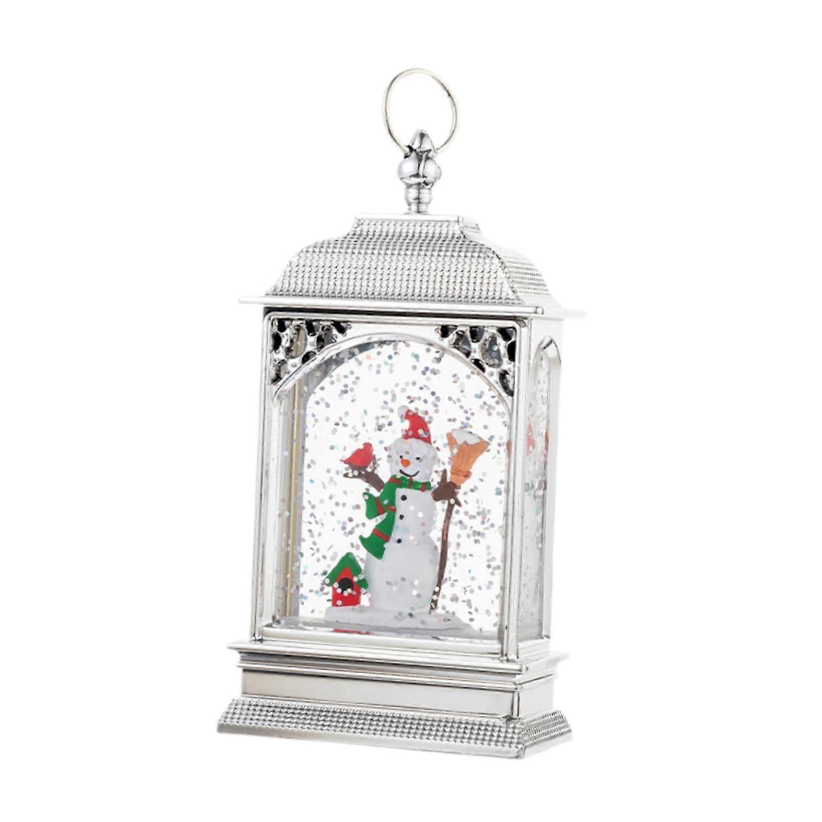 Christmas Snow Globe Night Light Craft Glitter Snowman Snow Globe Table Decoration Lighted Snow Globe Lantern for Bedroom