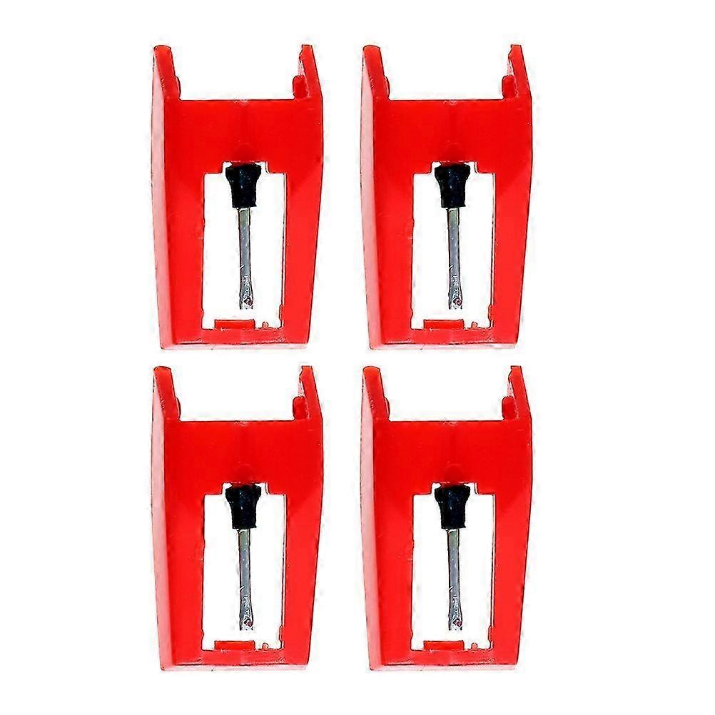 4pcs Gramophone Record Needle Stylus Gramophone Turntable Needle Red