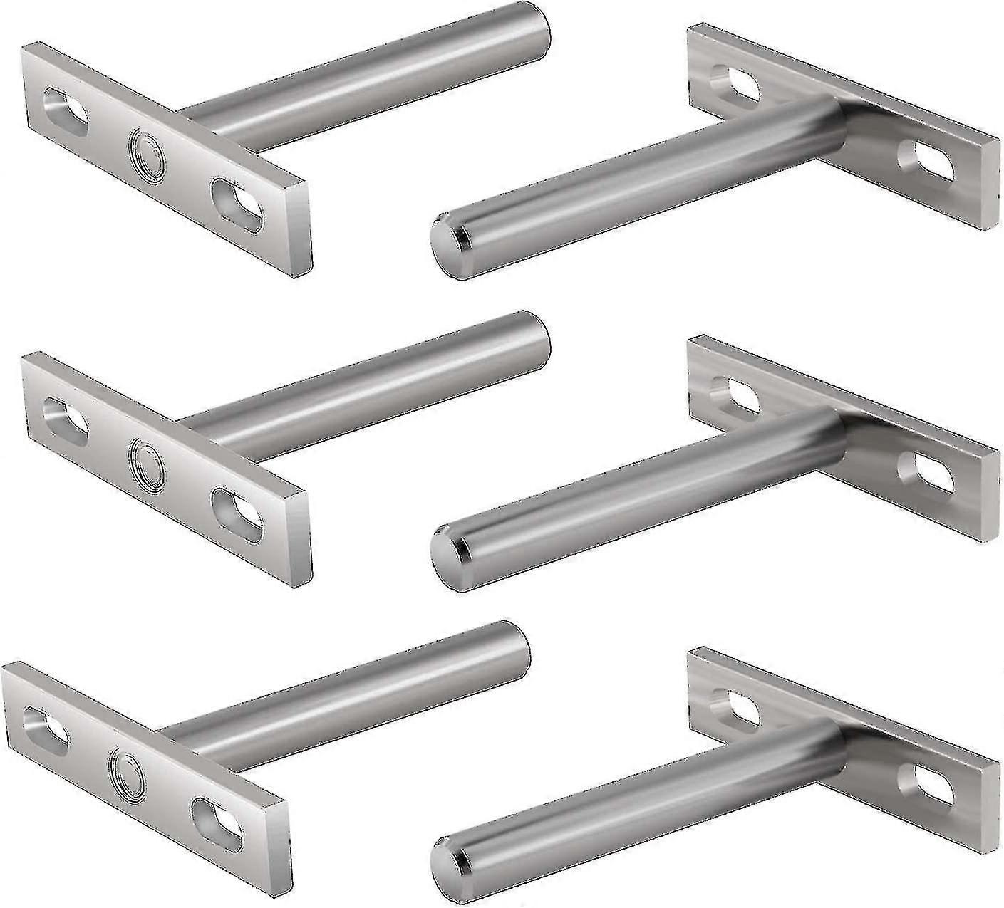 6 Pieces Metal Brackets For Floating Shelf, 3 Inch Hidden Fixings Support Floating Shelf Hidden Bracket For Wall Mount TY Edition 0617