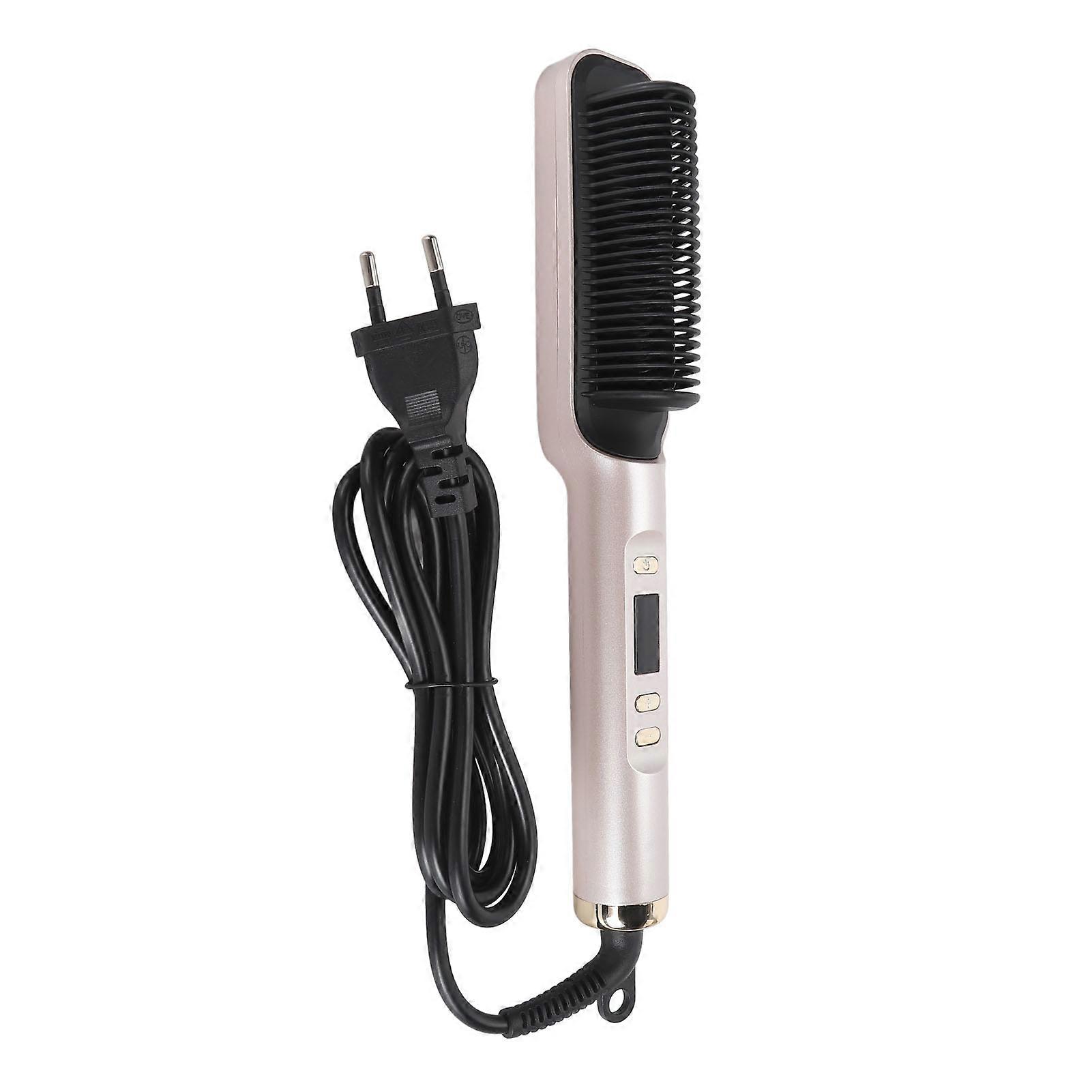 LCD Display Ionic Hair Straightener Brush, Temperature Adjustment, Fast Heating, Negative Ions