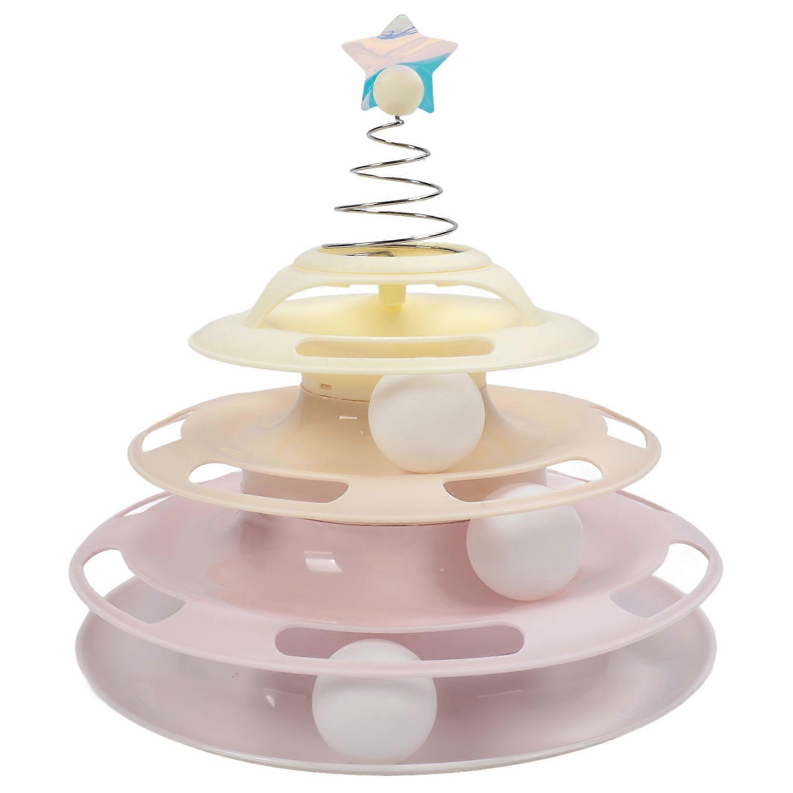Cat Toy Interactive Turntable Cat Tower Toy Self Play Cat Circle Track Toy Kitten Roller Toy for Home Indoors Type 3 
