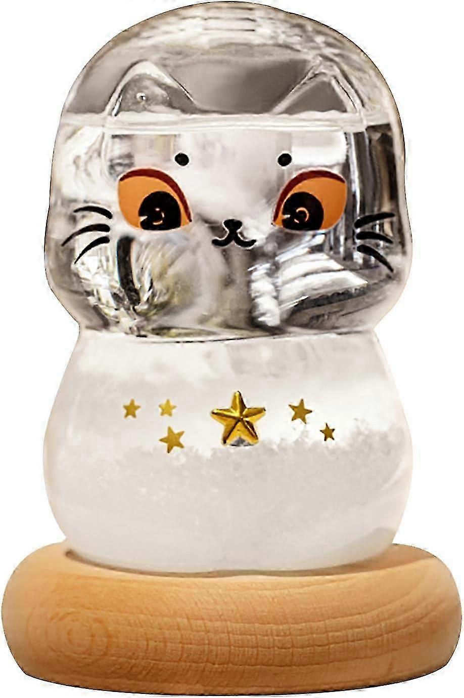 Desktop Weather Forecast Bottle with Storm Glass - Weather Forecaster Featuring a Decorative Wooden Base