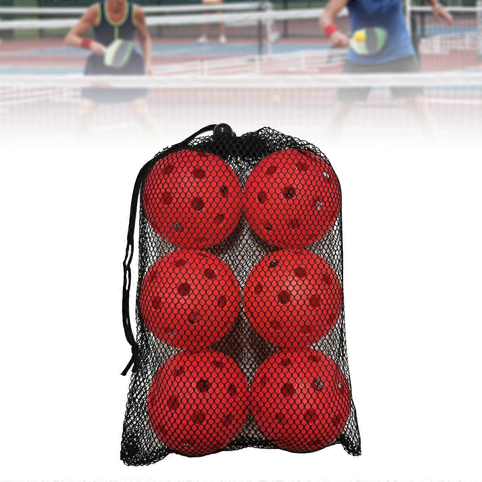 6Pack Outdoor Pickleball Balls with 40 Holes, High Elastic Durable Set for All Paddle Styles