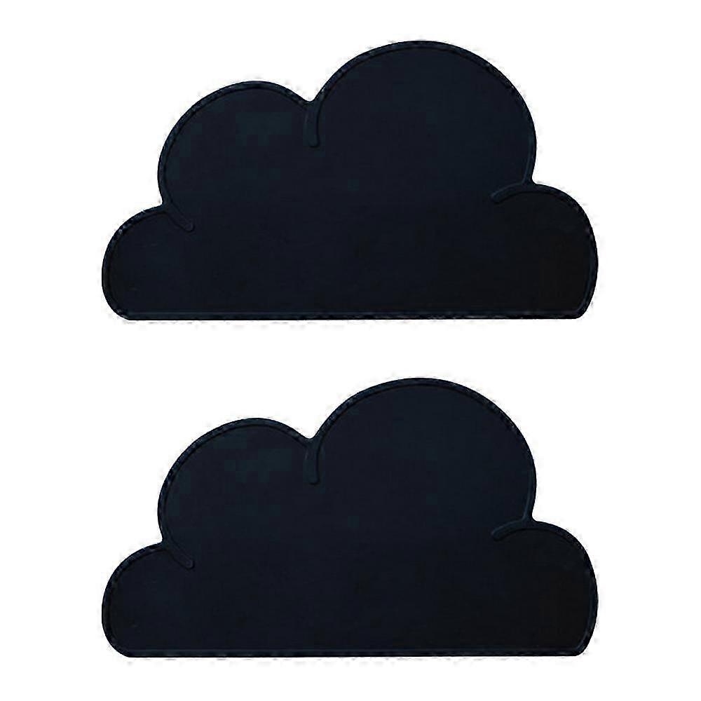 キッズ シリコン ノンスリップ クラウド ランチョンマット トラベル & ハイチェア - ライトグレー/ブラック