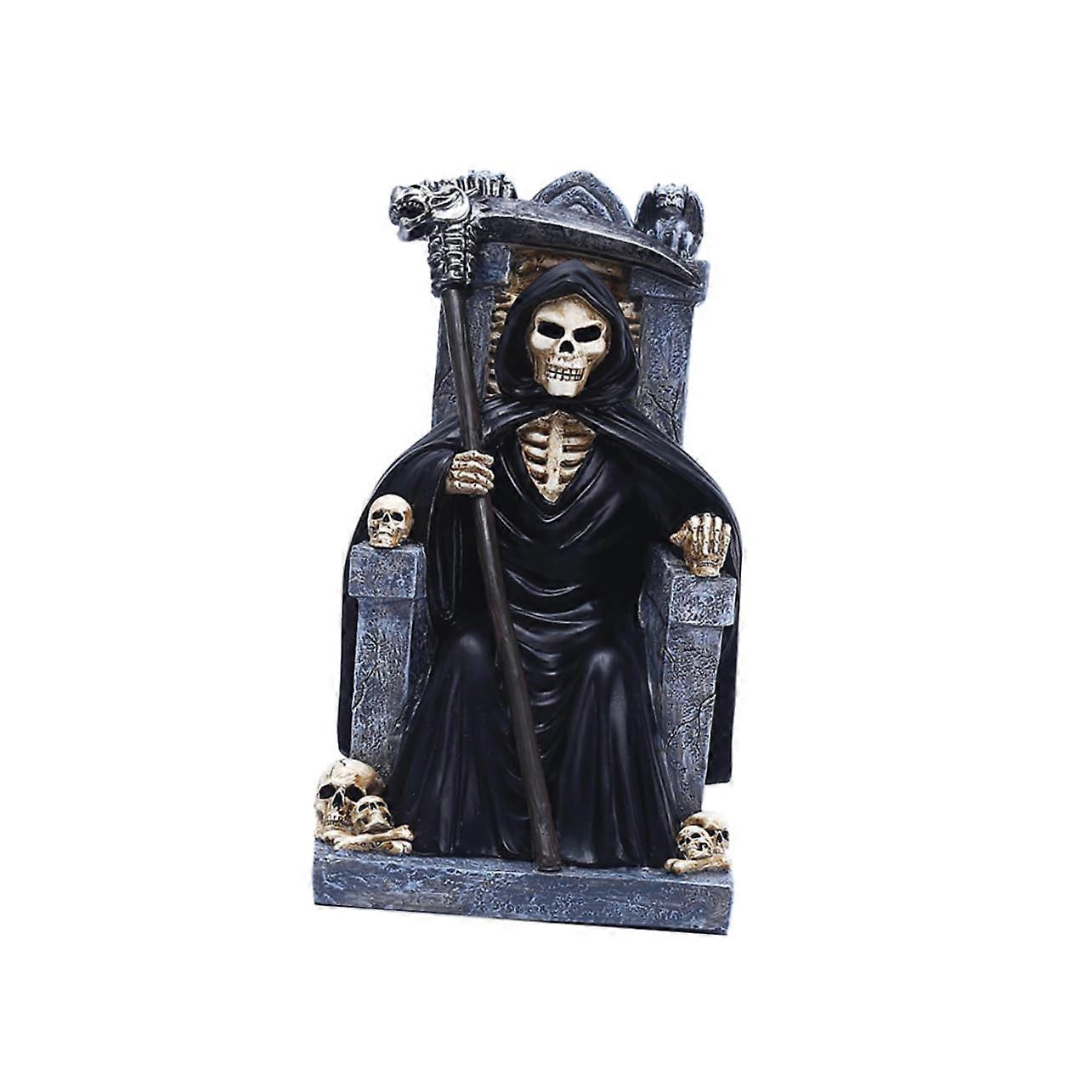 creepy skull statue made of resin for Halloween decoration in skeleton design
