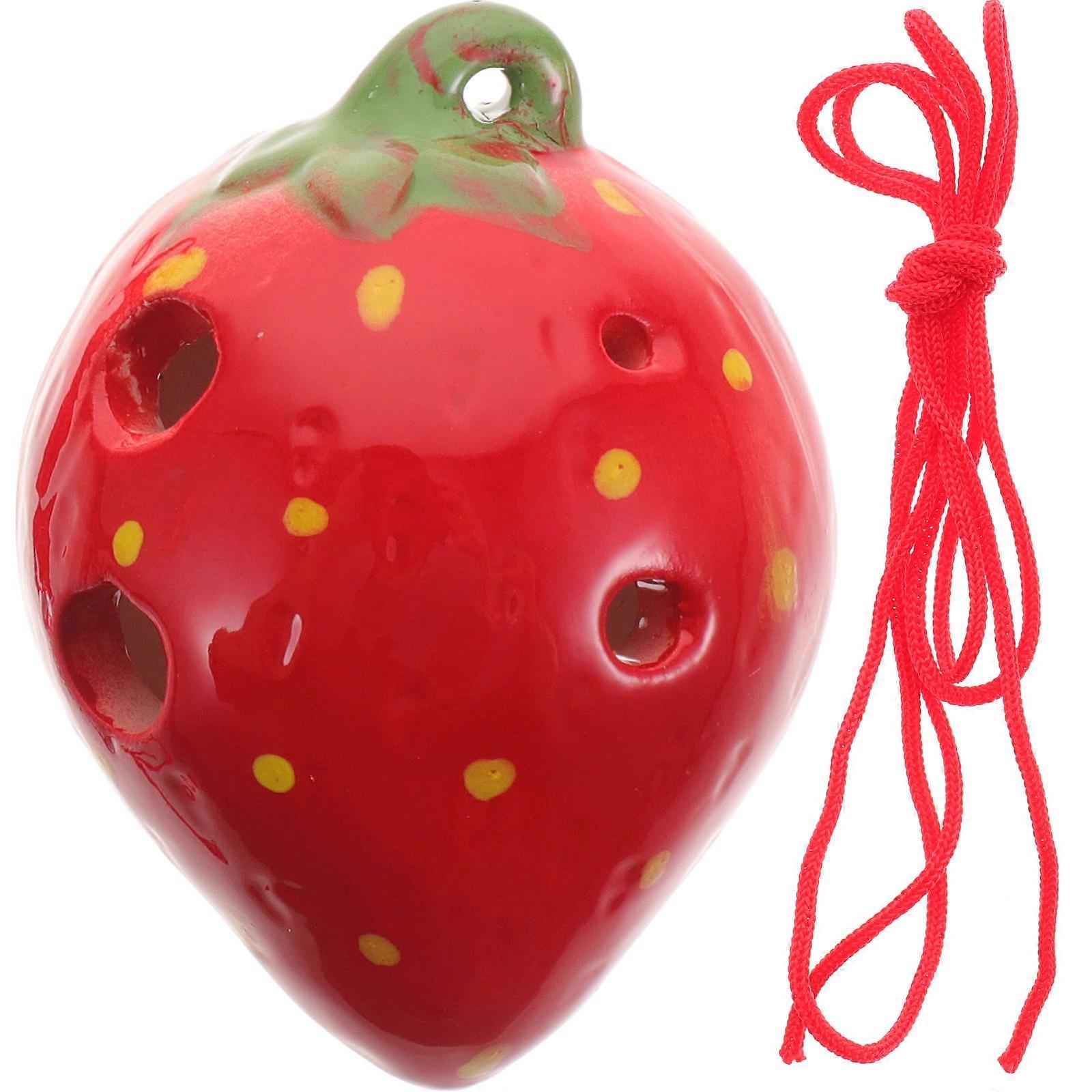 Strawberry Ocarina Ceramic Wind Instrument Set for Beginners – Portable Musical Instrument for Ocarina Enthusiasts