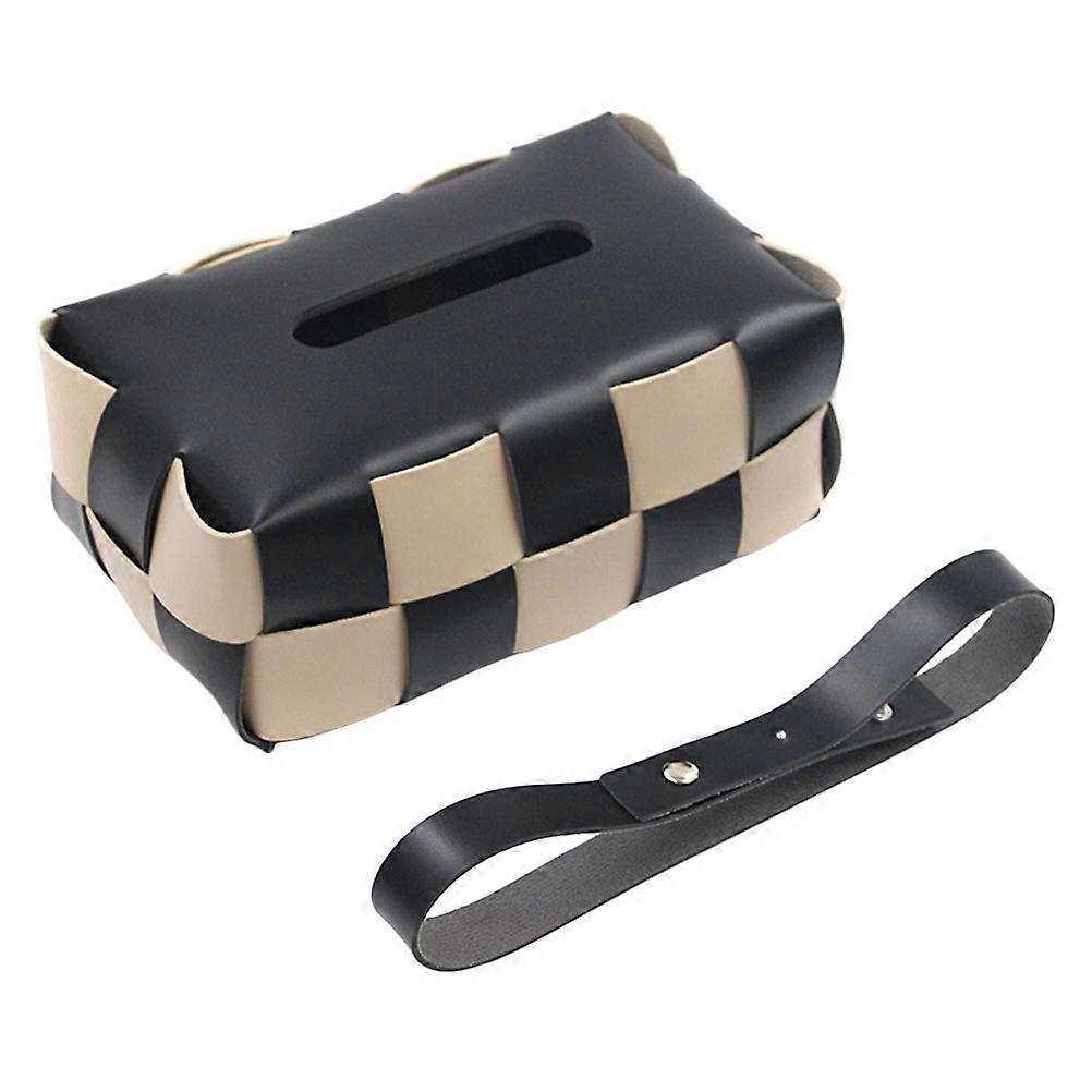 Tissue Box Cover For Car Simple Style Brown Tissue Organizer For Car Owners 1Set