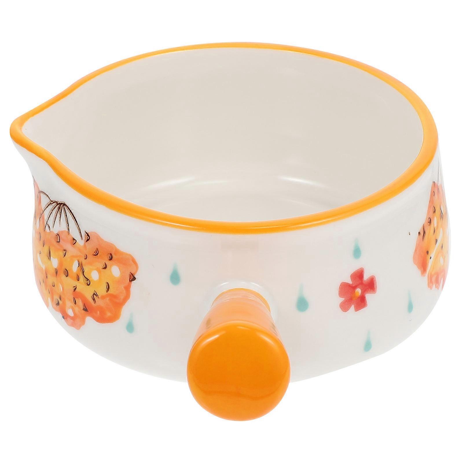 Ceramic Milk Pot for Kitchen Use MultiFunctional and Practical with Even Heat Conduction 1pc