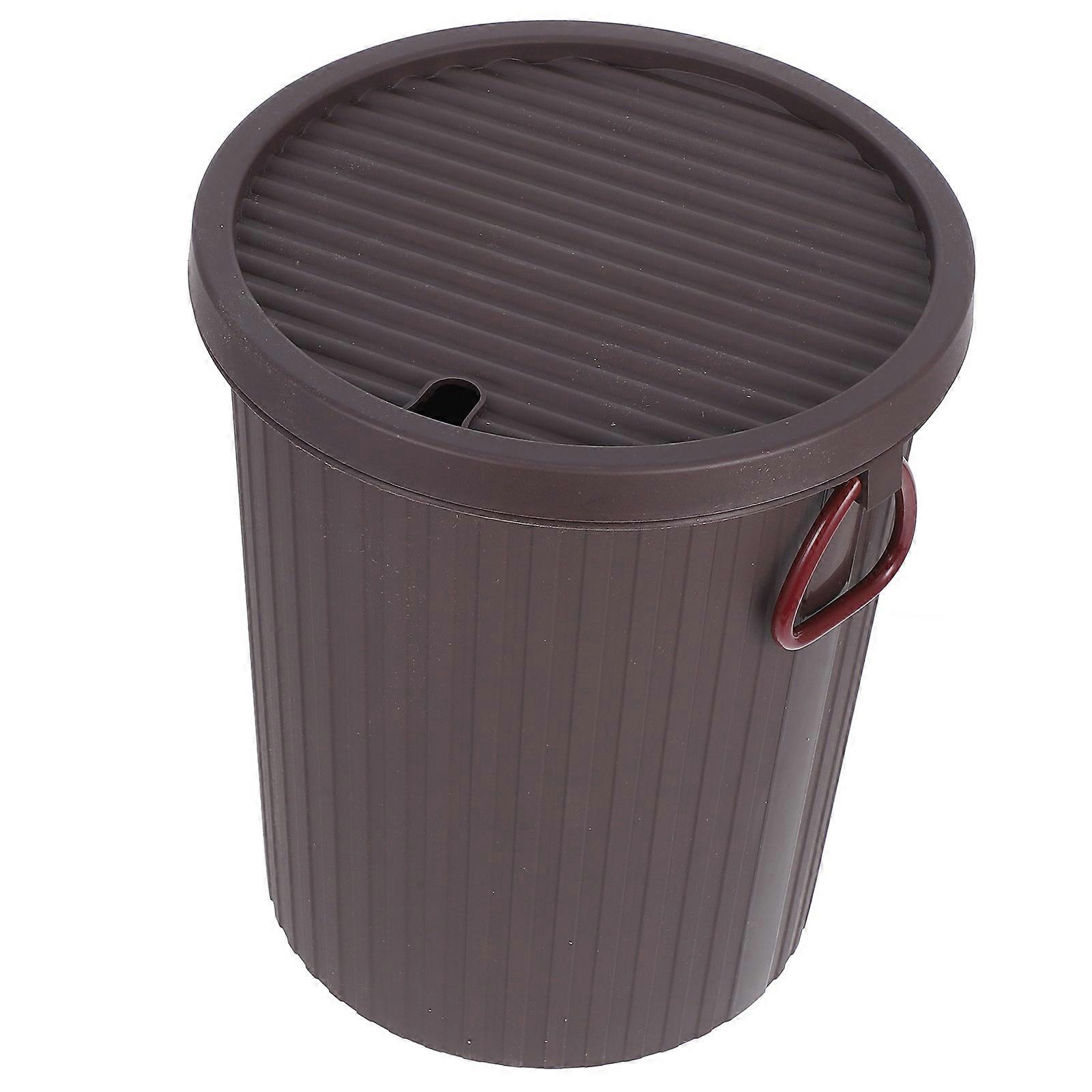 Waste Management Tea Dregs Drainage Bucket For Living Room Kitchen Office Use Round Shape Coffee Color 28.00X24.50X24.50CM Filtration 1Pcs